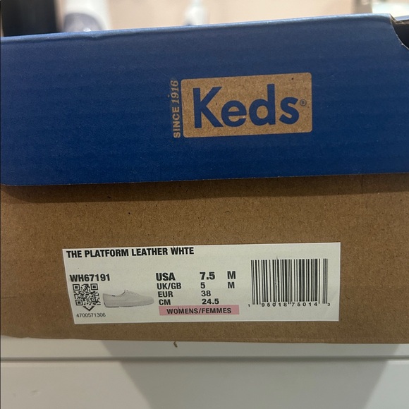 Keds White “The Platform “ leather Lace-Up Sneakers - Picture 3 of 4